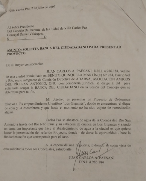 BANCA DEL CIUDADANO 2007 SOLICITUD